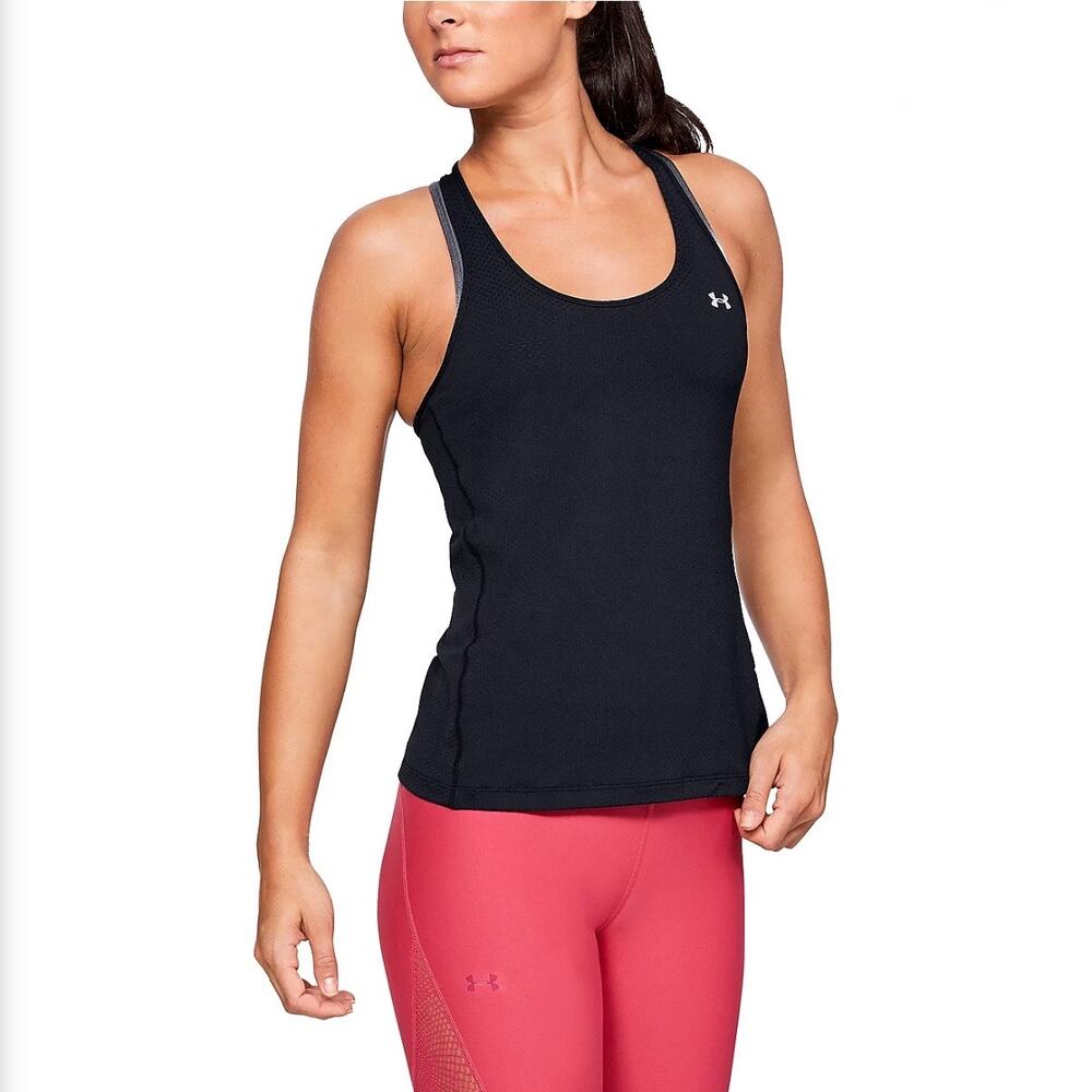 Under Armour Black Heat Gear Racer Back Tank Top Sz XS NWT